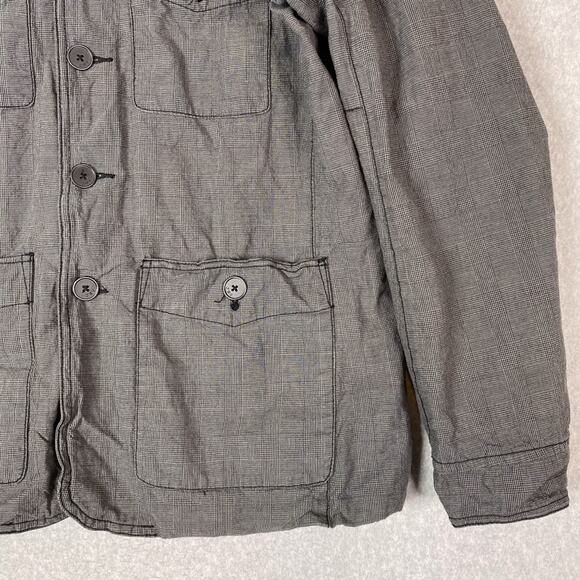 John Varvatos Mens XL Grey Cotton Linen Metal Blend Utility Jacket - Picture 3 of 8